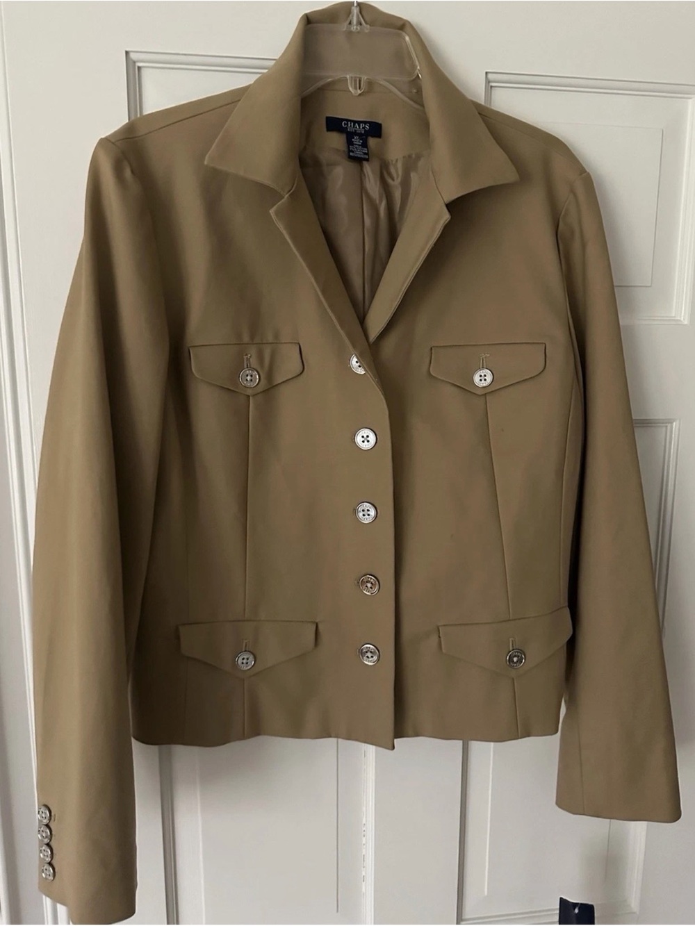 Chaps Women’s Tailored Tan Button-Front Women’s Jacket size XL